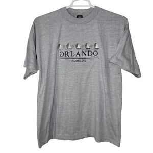 Vintage Orlando Florida Men's XL Shirt Striped Sail Boat Yacht 90s Single Stitch